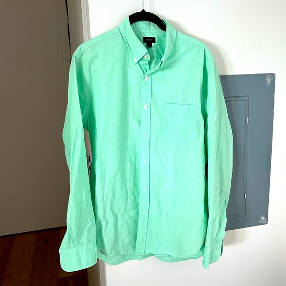 J crew pastel green button down